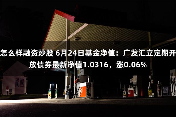 怎么样融资炒股 6月24日基金净值：广发汇立定期开放债券最新净值1.0316，涨0.06%