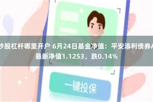 炒股杠杆哪里开户 6月24日基金净值：平安添利债券A最新净值1.1253，跌0.14%