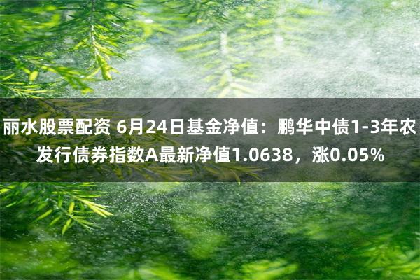 丽水股票配资 6月24日基金净值：鹏华中债1-3年农发行债券指数A最新净值1.0638，涨0.05%