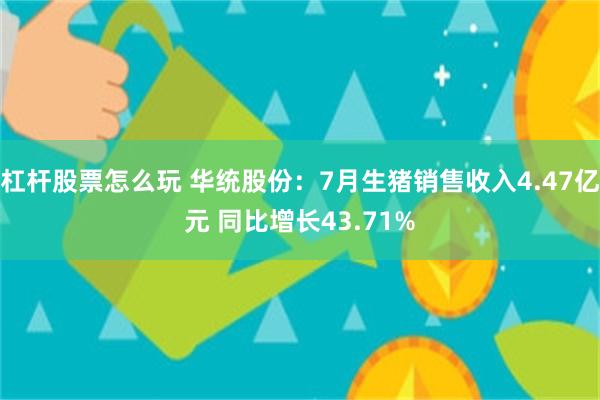 杠杆股票怎么玩 华统股份：7月生猪销售收入4.47亿元 同比增长43.71%