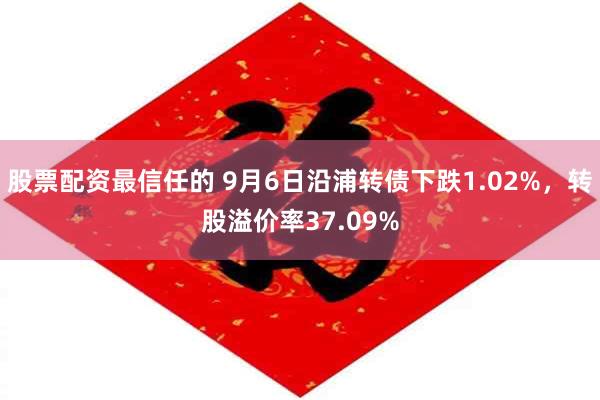 股票配资最信任的 9月6日沿浦转债下跌1.02%，转股溢价率37.09%