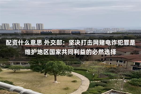 配资什么意思 外交部：坚决打击网赌电诈犯罪是维护地区国家共同利益的必然选择